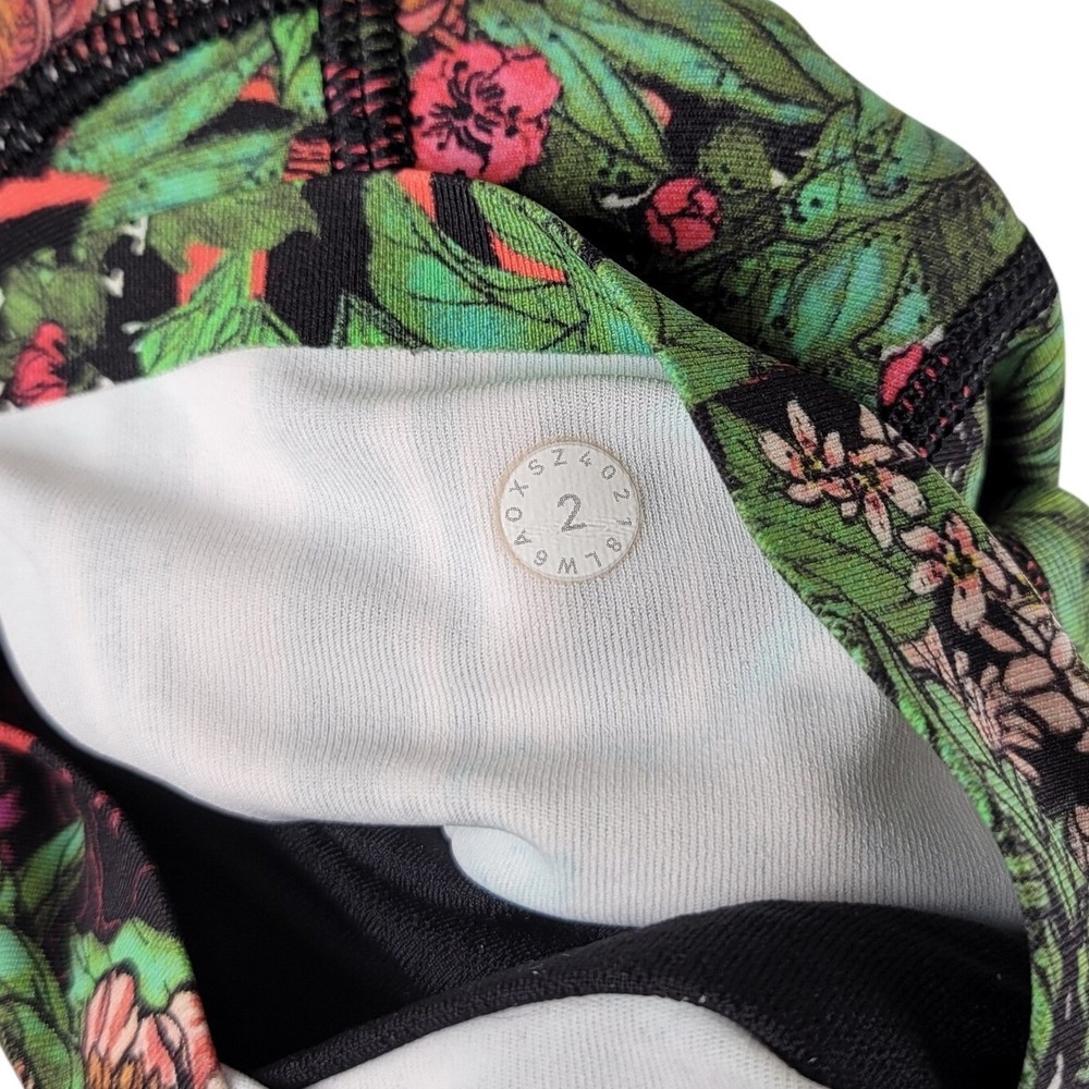 Lululemon Time to Sweat Crop Leggings 2 Floral Zen Garden Cottagecore Summer - Picture 5 of 9